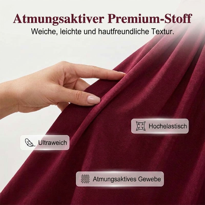 ✨ Kleid mit V-Ausschnitt & Cross-Front Design – leichter, fließender Stoff mit Falten – figurschmeichelnd & knitterarm