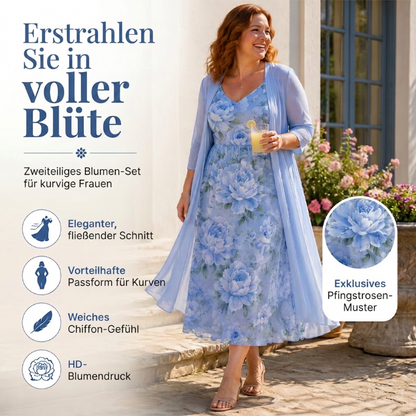🌸👗Elegantes zweiteiliges Blumenkleid-Set für Damen – der perfekte Look für den Sommerurlaub✨