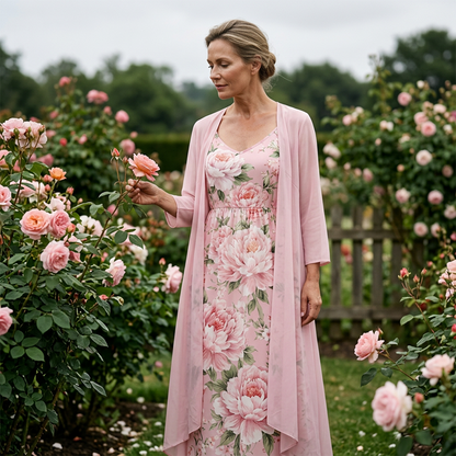 🌸👗Elegantes zweiteiliges Blumenkleid-Set für Damen – der perfekte Look für den Sommerurlaub✨