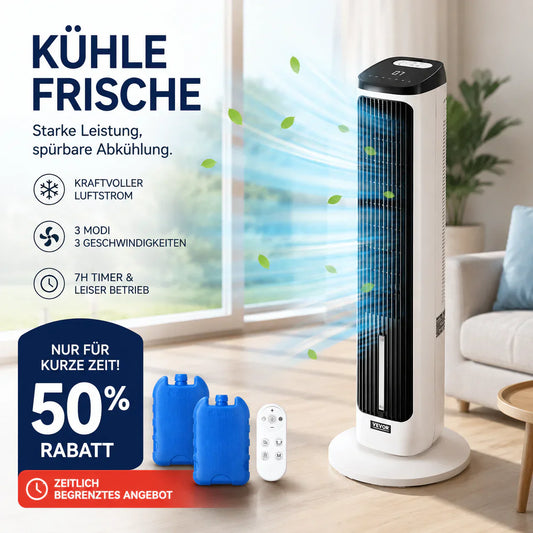 🌀 Tragbarer USB-Turmventilator mit 3 Geschwindigkeitsstufen – kompakt, leistungsstark & vielseitig – perfekt für Büro, Schlafzimmer & unterwegs
