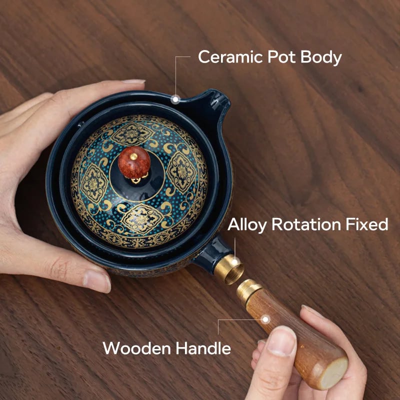 🔥Mit 4 Tassen und Koffer – Neue 360° drehbare Teekanne 2024