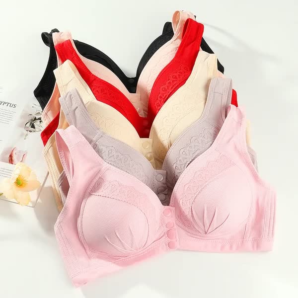 【45 % Rabatt】✨Atmungsaktiver Baumwoll-BH mit Knopfleiste vorne ✨KAUFEN SIE 1 KOSTENLOS 1