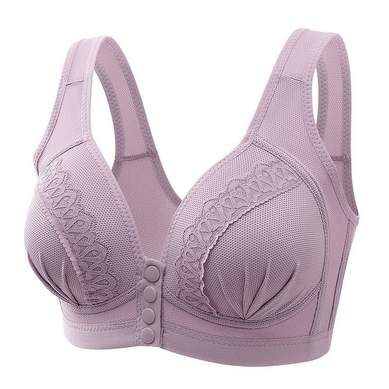 【45 % Rabatt】✨Atmungsaktiver Baumwoll-BH mit Knopfleiste vorne ✨KAUFEN SIE 1 KOSTENLOS 1