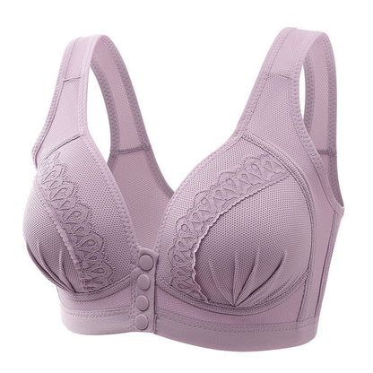 【45 % Rabatt】✨Atmungsaktiver Baumwoll-BH mit Knopfleiste vorne ✨KAUFEN SIE 1 KOSTENLOS 1