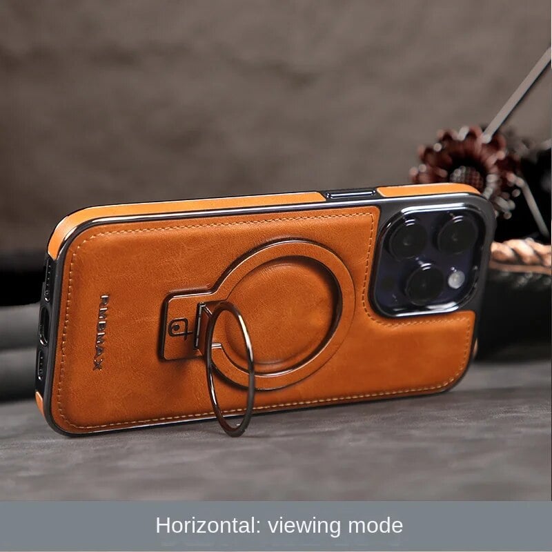 Luxuriöse Phone-Hülle aus Leder mit unsichtbarem Ständer