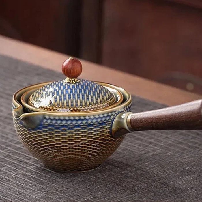 🔥Mit 4 Tassen und Koffer – Neue 360° drehbare Teekanne 2024