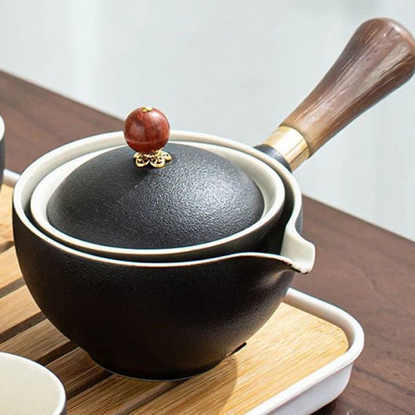 🔥Mit 4 Tassen und Koffer – Neue 360° drehbare Teekanne 2024