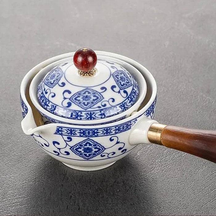 🔥Mit 4 Tassen und Koffer – Neue 360° drehbare Teekanne 2024