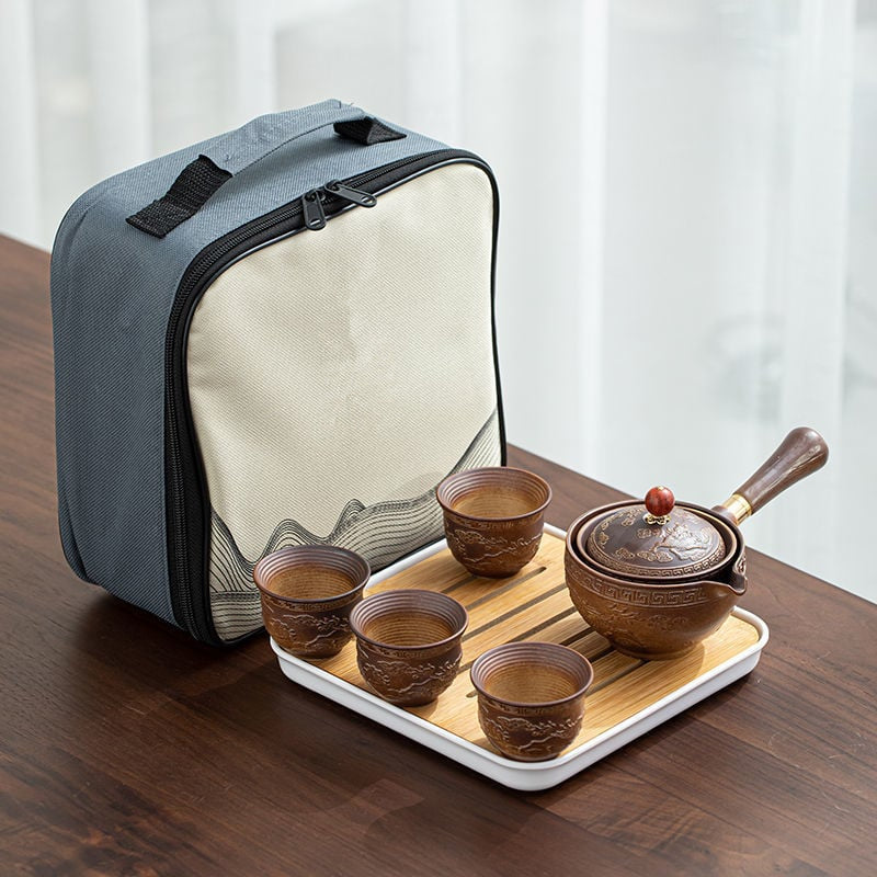 🔥Mit 4 Tassen und Koffer – Neue 360° drehbare Teekanne 2024