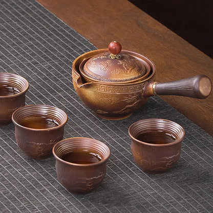 🔥Mit 4 Tassen und Koffer – Neue 360° drehbare Teekanne 2024