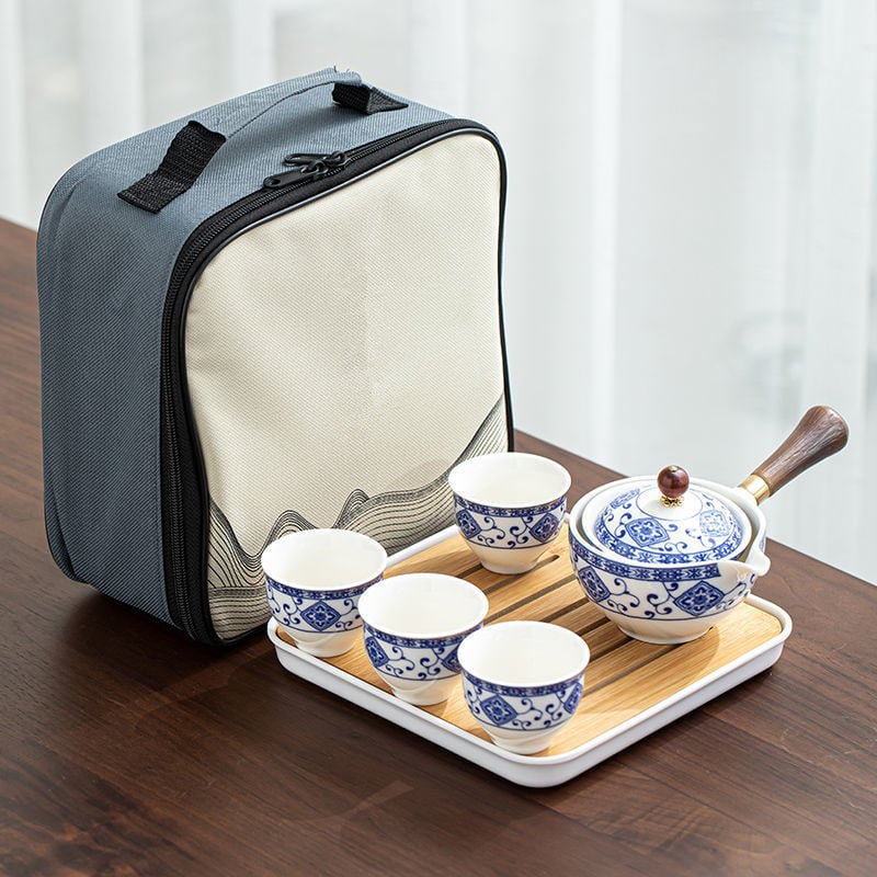 🔥Mit 4 Tassen und Koffer – Neue 360° drehbare Teekanne 2024