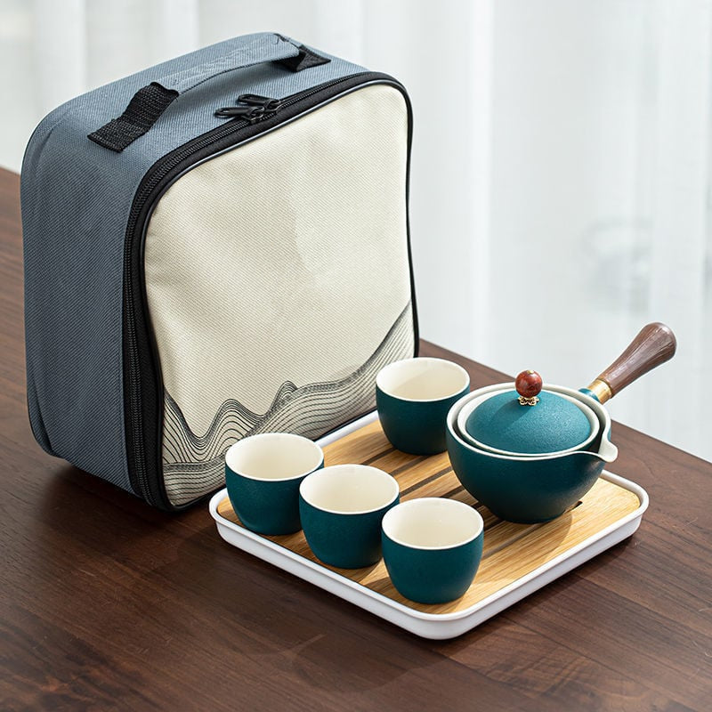 🔥Mit 4 Tassen und Koffer – Neue 360° drehbare Teekanne 2024