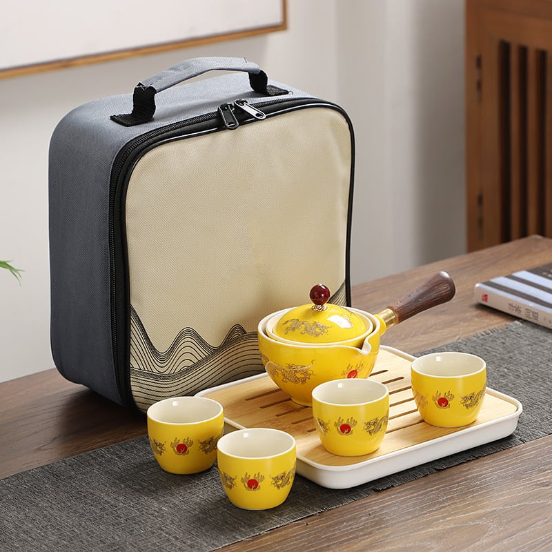 🔥Mit 4 Tassen und Koffer – Neue 360° drehbare Teekanne 2024