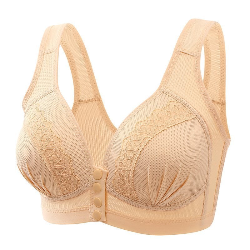 【45 % Rabatt】✨Atmungsaktiver Baumwoll-BH mit Knopfleiste vorne ✨KAUFEN SIE 1 KOSTENLOS 1