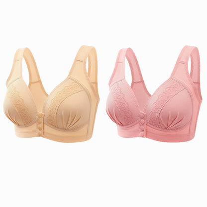 【45 % Rabatt】✨Atmungsaktiver Baumwoll-BH mit Knopfleiste vorne ✨KAUFEN SIE 1 KOSTENLOS 1