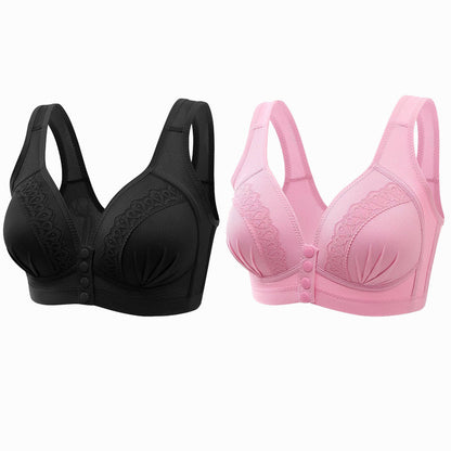 【45 % Rabatt】✨Atmungsaktiver Baumwoll-BH mit Knopfleiste vorne ✨KAUFEN SIE 1 KOSTENLOS 1