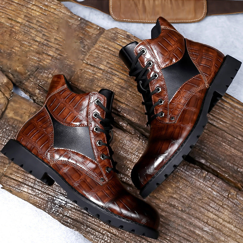 【40 % RABATT】Paul™ Herren-Lederstiefel Im Vintage-Krokomuster