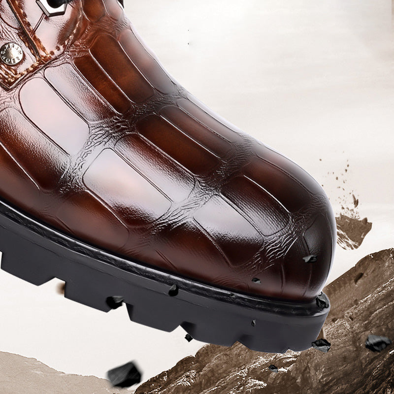 【40 % RABATT】Paul™ Herren-Lederstiefel Im Vintage-Krokomuster