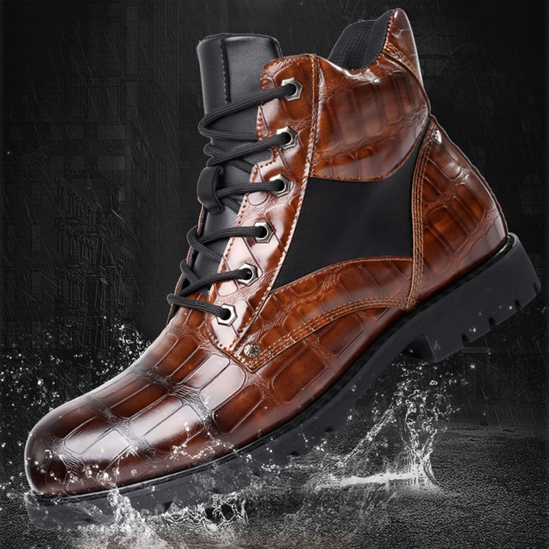 【40 % RABATT】Paul™ Herren-Lederstiefel Im Vintage-Krokomuster
